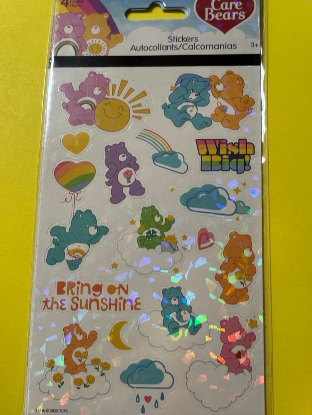 Care Bears Kids' Holographic Sticker Sheets Sandy Lion